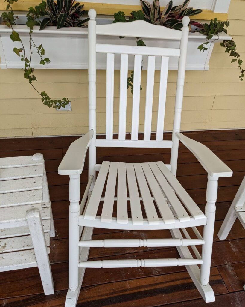 Why I Started This While Already Running on Empty white rocking chair